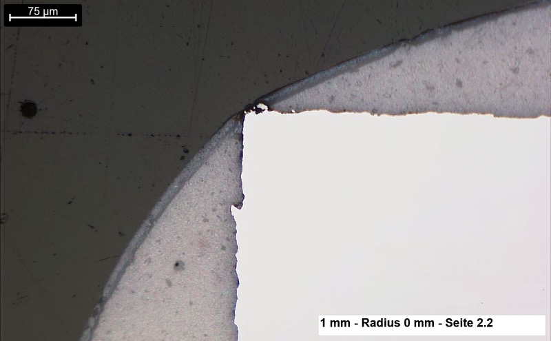 Kein Lack auf der Kante beim scharfkantigem Laserteil